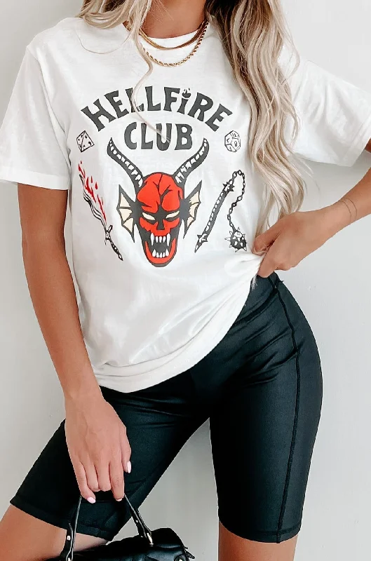 Online Only "Hellfire Club" Graphic - Multiple Shirt Options (White) - Print On Demand