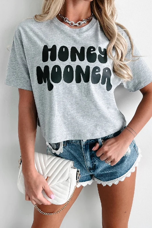 Great Bargains "Honeymooner" Graphic Crop Tee (Athletic Heather) - Print On Demand