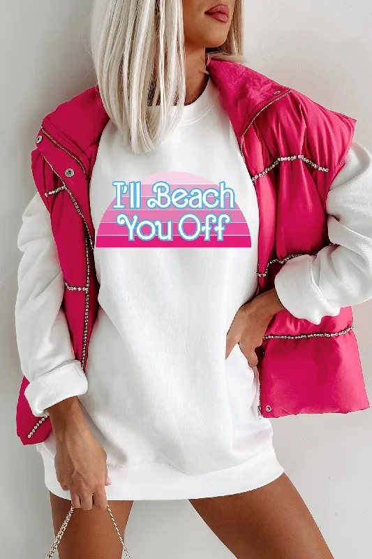 Bonus Savings "I'll Beach You Off" Graphic - Multiple Shirt Options (White) - Print On Demand