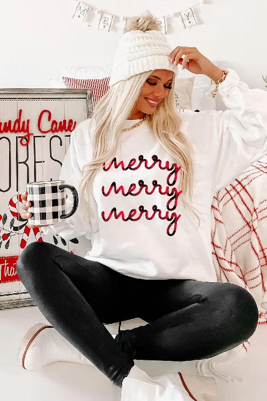 Value Deals "Merry, Merry, Merry" Graphic Multiple Shirt Options (White) - Print On Demand