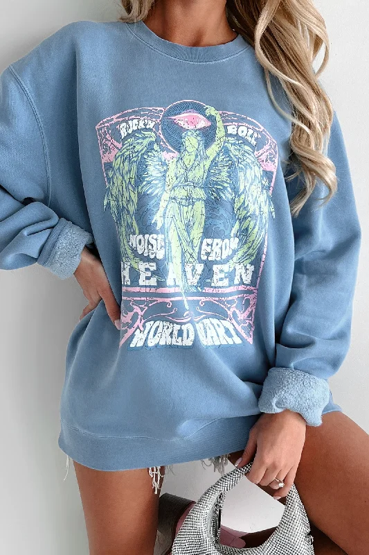 Daily Specials "Noise From Heaven" Graphic Crewneck (Light Blue) - Print On Demand