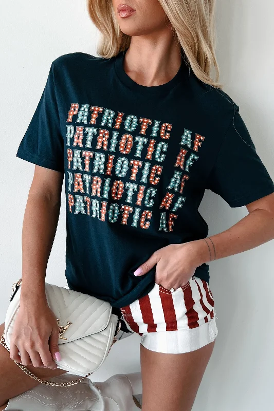Limited Availability "Patriotic AF" Graphic T-Shirt (Navy) - Print On Demand