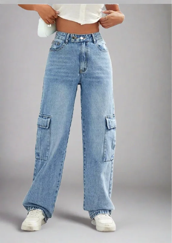 Act Fast Stylish Pocketed Long Jeans