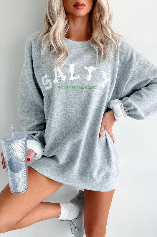 Steals and Deals "Salty With Tequila & Lime" Graphic Sweatshirt (Sporty Grey)