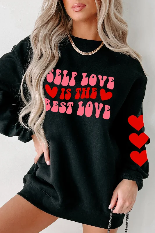 Big Discounts "Self Love Is The Best Love" Graphic Multiple Shirt Options (Black) - Print On Demand