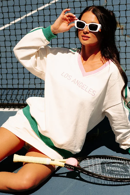 Value Deals Sporty But Cute Two-Piece Athleisure Set (Cream)