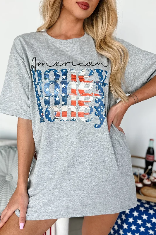 Members Only Sweet American Honey Graphic T-Shirt (Ash Grey) - Print On Demand