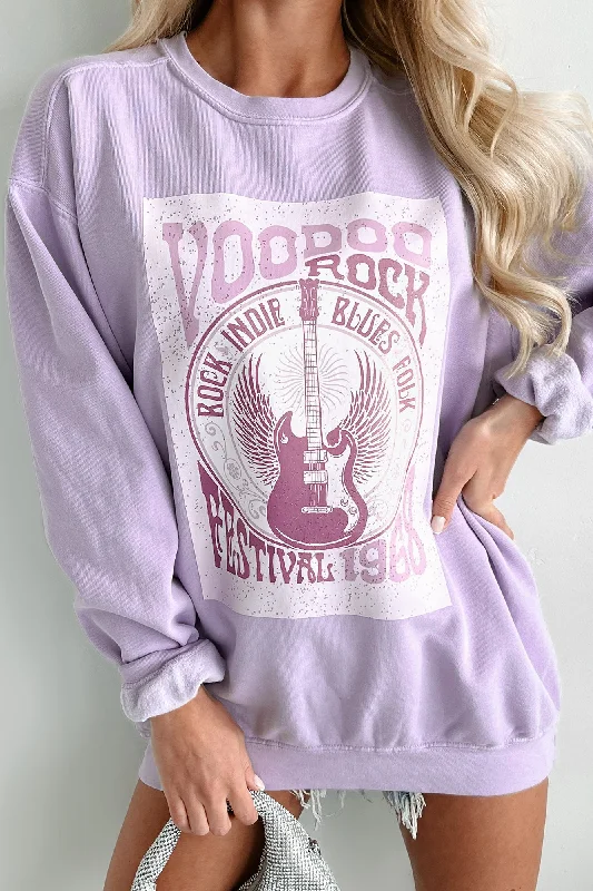 Online Specials "Voodoo Rock" Graphic Crewneck (Orchid) - Print On Demand